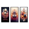 thumbnail image 2 of Designart « Multiverse Metamorphosis Abstract Geometric II » Formes Abstraites Ensemble d'Art Mural Encadré de 3 - Ensemble de Toiles à Cadre Transitionnel Rose pour Déco de Salon, 2 of 6