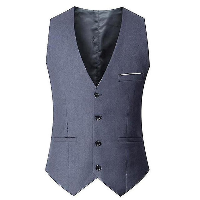 Chaleco de traje ajustado de talla grande para hombre, Tops para negocios, boda, chaleco Formal o informal, abrigos de cintura de un solo pecho