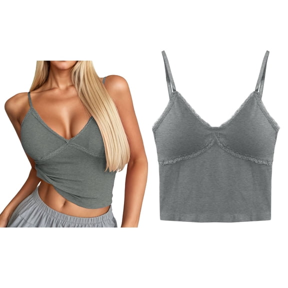 Womens Athletic Tank Tops Sleeveless Spaghetti Strap Built in Bra Tops Slim Fitted Sports Bras Womens Clothes
