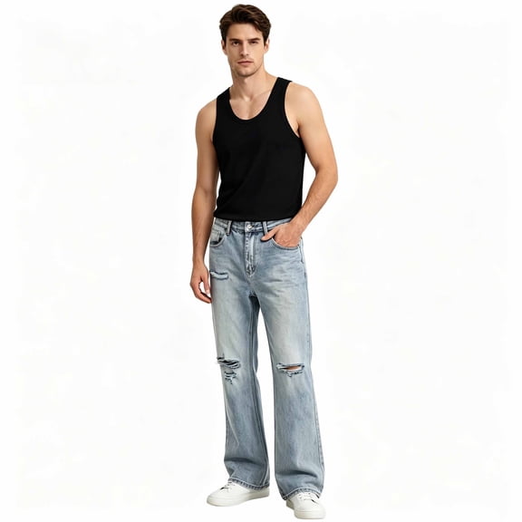 DPTALR Men’s Classic Sleeveless Basic Tank Top, Everyday Work Layering Sleeveless Shirt,Size S-5XL