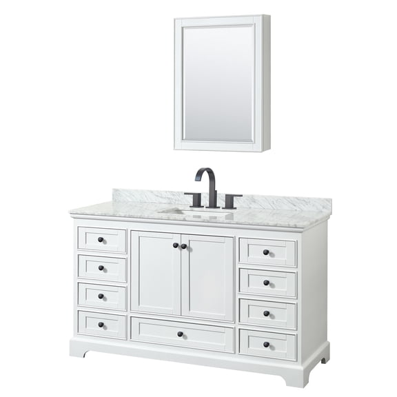 Wyndham Collection Wcs202060scmunsmed Deborah 60" Free Standing Single Vanity Set - White