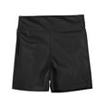thumbnail image 3 of Women's High Waisted Leather Shorts - Casual Shiny Leg, Elastic Waist, Side Zipper, Above Knee, Polyester/Spandex, All Seasons, 3 of 3