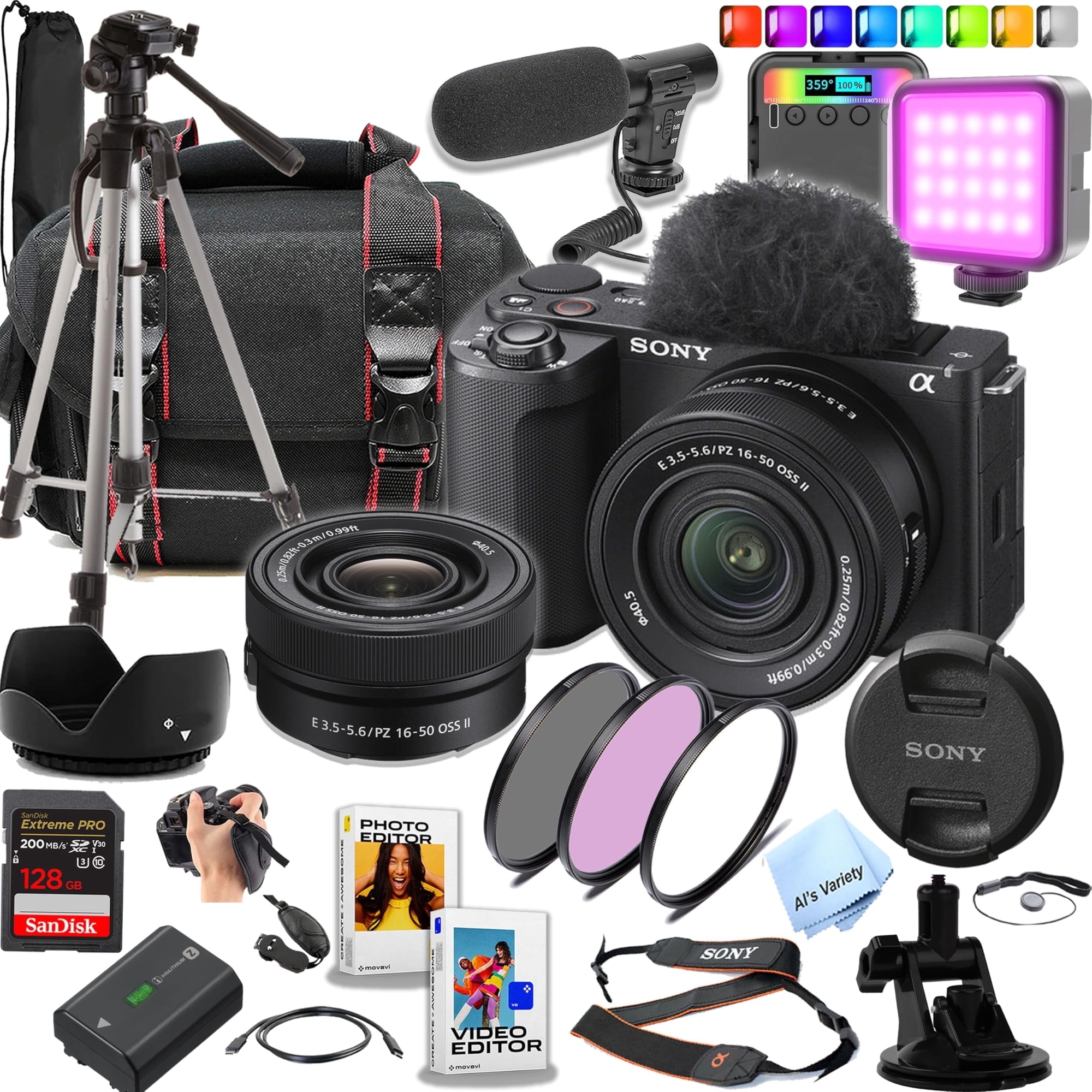 Sony ZV-E10 II Mirrorless Camera with 24.2 MP, 5x Digital Zoom, 16-50mm Lens, 128GB SD Card, Black,-(International Model)