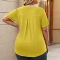 thumbnail image 7 of Womens Tops 2025 Fashion Plus Size Casual New Large Size V-Neck Short-Sleeved Color Matching Bottoming Shirt T-Shirt Top, 7 of 7