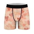 thumbnail image 4 of Ousvtion Saving Valentine's Day Mens Trunks Love Heart Print Boxer Briefs Valentines Rose Boxers Underwear Comfort Soft Brief Gift for Men Deals,A08-Pink,Small, 4 of 5