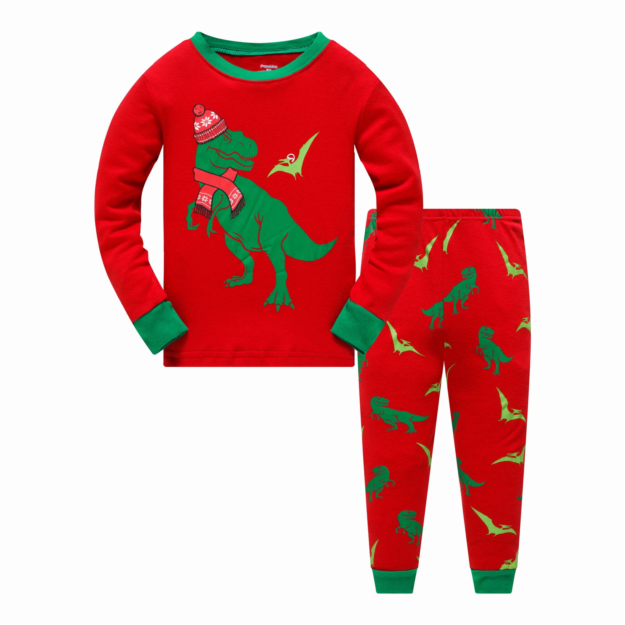 Popshion Toddler Boy 100 Cotton Christmas Pajamas Set Dinosaur Pjs