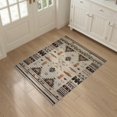 thumbnail image 3 of ODIKA Beige Spotted Cow Striped Boho Southwestern Distressed Border for Entryway, Kitchen, Mudroom, Stain Resistant Flatwoven, 3 of 7