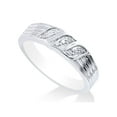 thumbnail image 2 of Men's Diamond Wedding Ring 10K White Gold High Polished Band, 2 of 3