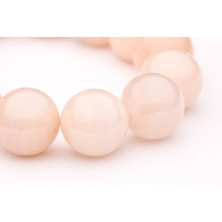 Peach Gemstone - Round - Shaped Peach Quartz Crystal Beads Semi Precious Gemstones Size: 20x20mm Crystal Energy Stone Healing Power for Jewelry Making