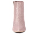 thumbnail image 3 of Unique Bargains Women's Glitter Pointed Toe Block Heeled Ankle Chelsea Boots, 3 of 7
