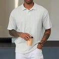 thumbnail image 4 of Men's Polo Shirt Knit Textured Stretchy Casual Short Sleeve Collared Button Split Loose Fit Summer Golf Shirts,3XL, 4 of 5