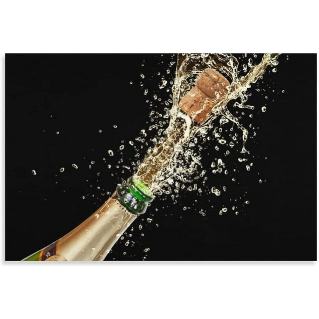 Champagne Wall Art Sparkling Drink for Bar Pub Wall Deco Kitchen Wall