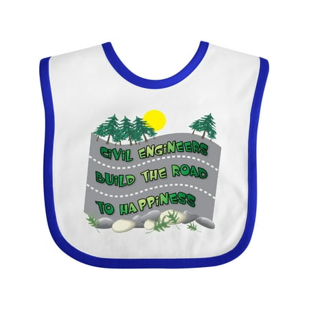 

Inktastic Civil Engineers Road to Happiness Boys or Girls Baby Bib