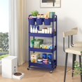 thumbnail image 4 of Carrito utilitario JIUYOTREE de 4 niveles con ruedas bloqueables, azul, 4 of 8