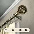 thumbnail image 2 of 48" to 84" Adjustable 3/4" Dia Single Curtain Rod in Antique Brass with Matthias Finials,(4888-484), 2 of 3