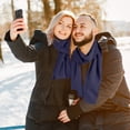 thumbnail image 7 of Solid Color Fleece Unisex Winter Scarf (Navy), 7 of 7
