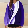 thumbnail image 2 of WREESH Women's Casual Printed Hoodie Oversized Long Sleeve Loose Fit Sweatshirt Drawstring Hooded Pullover with Pocket Purple, 2 of 5