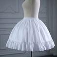 thumbnail image 3 of ZUARFY Womens Lolita Cosplay Short Petticoat Ruffles Single Hoop Crinoline Underskirt Elastic Waist Bridal Wedding Skirt Slips, 3 of 11