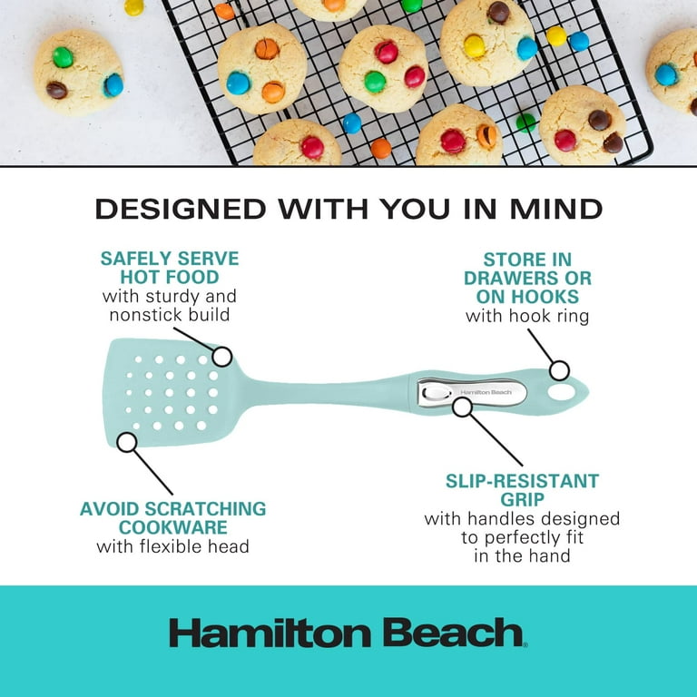 Hamilton Beach Slotted Spatula Turner Hard Plastic Heat-Resistant 14in