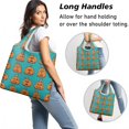 thumbnail image 2 of 5 Pack Foldable Shopping Bag,Halloween Pumpkin Pattern Reusable Grocery Bags with Pockets,Large Reusable Tote Bags with Handles Waterproof & Lightweight, 2 of 6