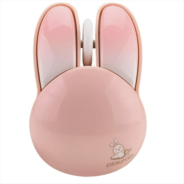Ratón Inalámbrico Silencioso, Diseño de Lindos Conejos, Mini Receptor USB de 2,4 GHz, Ratón Óptico para Computadora Portátil, PC, Computadora, Notebook