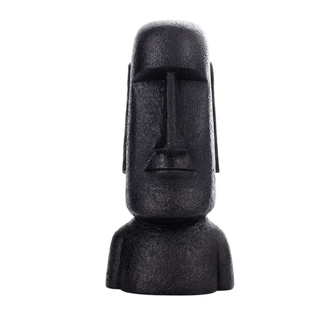 GUOOL Statue en Résine de l'Le de Pâques Mégalithe Rétro pour Ornement de Bureau Noir Noir B