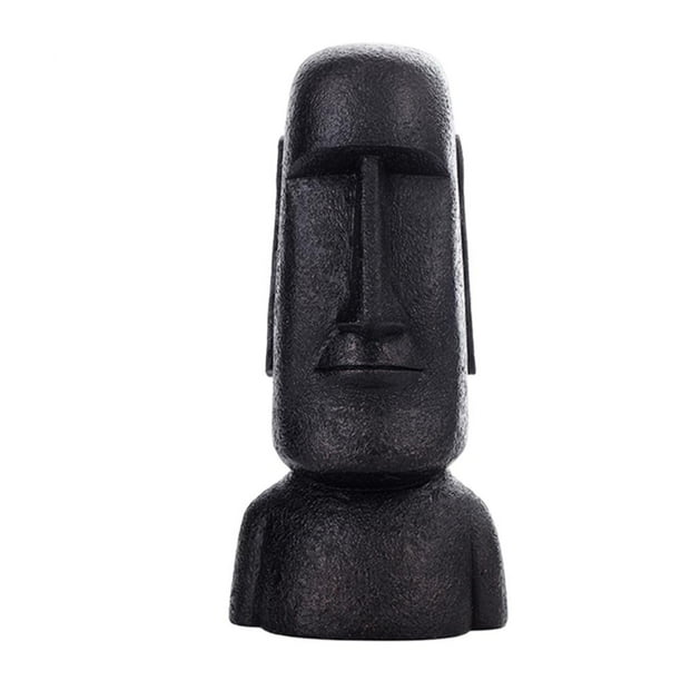 1 estatua antigua de la Isla de Pascua con acentos de estilo retro, monolito romano para escritorio Negro B