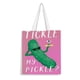 thumbnail image 1 of Pickle Bolso de tela con estampado de lienzo para mujer, bolsa de compras reutilizable y estética, con cremallera interior, regalo para mujer, 35 × 40 cm., 1 of 6