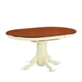 thumbnail image 2 of East West Furniture 7 Piece Dining Table Set Consist of an Oval Dining Room Table and 6 Wooden Seat Chairs, Buttermilk & Cherry, 2 of 5
