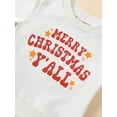 thumbnail image 6 of Wassery 2PCS Toddler Baby Girl Christmas Clothes Kids Long Sleeve Letter Print Sweatshirt Top Santa Flare Pants Set Littel Girls Casual Fall Christmas Outfit 6M-5T, 6 of 9