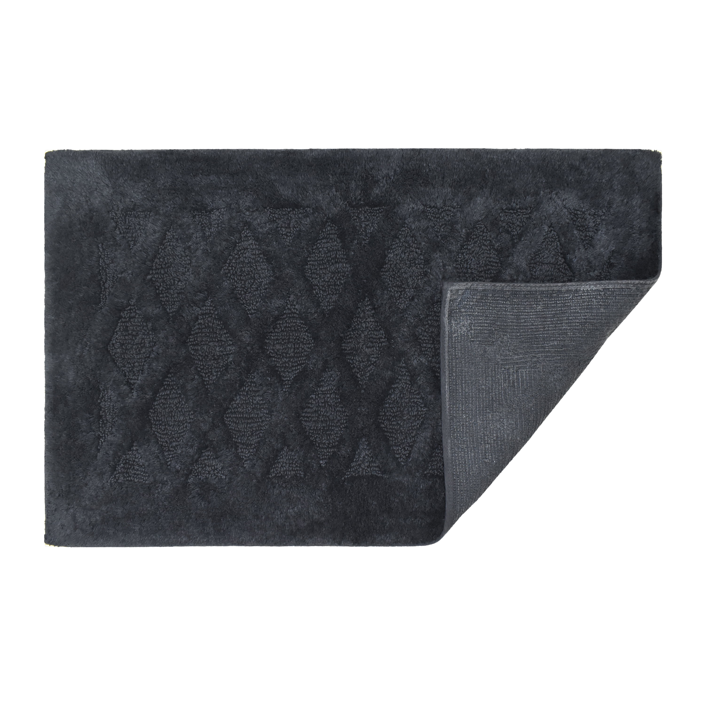 Better Homes & Gardens 20" x 34" Cotton Diamond Texture Bath Rug - Grey