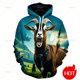 thumbnail image 1 of Sudadera con capucha y sudadera con estampado 3D de cabra gritando, novedad, sudadera con capucha y gráfico de cabra enojada, ropa de calle divertida para niños, 1 of 4