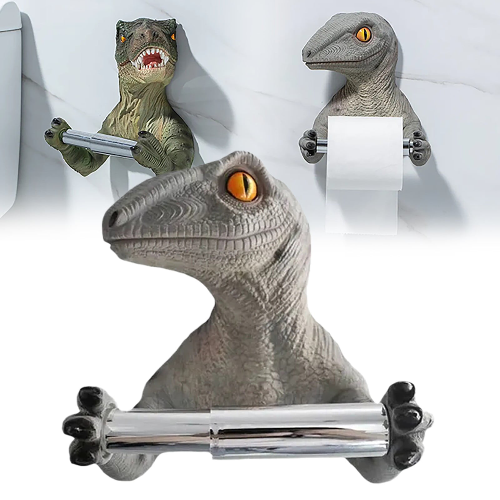 Piwvid Dinosaur Toilet Paper Holder Wall Mount Dino Toilet Paper Holder Kid Toilet Paper roll Holder Cute Bathroom Toilet Paper Holder Toilet roll Holder Wall Decor