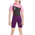 thumbnail image 1 of Soidarity Traje de neopreno para niños Ropa de buceo profesional Mangas cortas protectoras Niños Niñas Ropa de baño para piscina Ropa de playa Deportes acuáticos Negro+Rosa SG Soidarity OD003692-04, 1 of 6