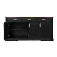 thumbnail image 5 of Spaco Black 63" Fluted Sideboard Buffet - 4 Doors & 3 Drawers, Farmhouse Coffee Bar for Kitchen Dining Room, 5 of 7