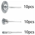 thumbnail image 2 of Cepillo de alambre para taladro, 30 piezas, cepillo de alambre circular, kit de limpieza para pulir alambre de metal, plateado, 5 mm/15 mm/25 mm, 2 of 5