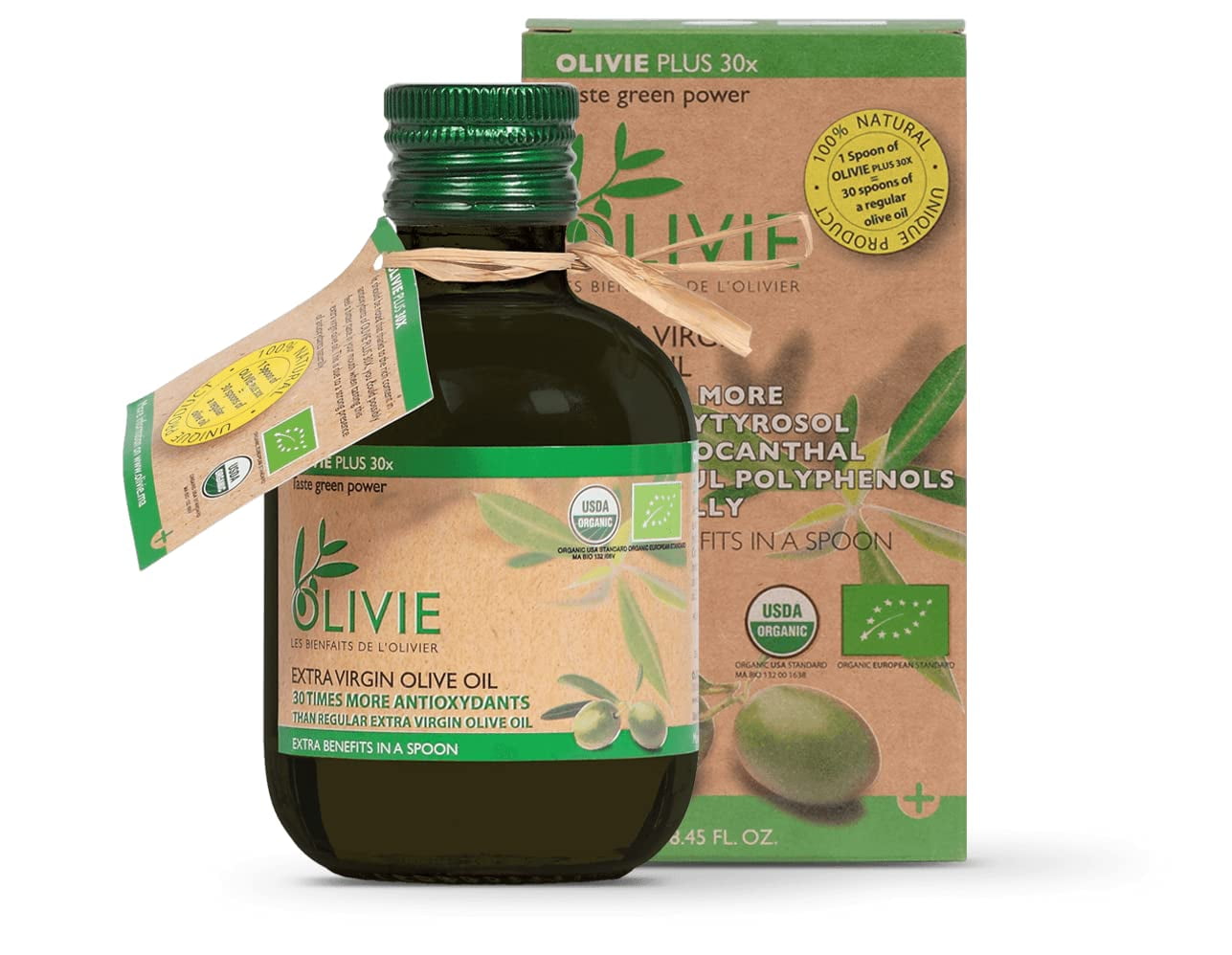 Organic High Polyphenol Rich Extra Virgin Olive Oil OLIVIE PLUS 30X