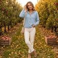 thumbnail image 5 of Button Front Cardigan Sweaters for Women Hooded Long Sleeve Knit Tops Casual Solid Color Relaxed Fit Drawstring Hood, 5 of 9