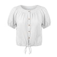 thumbnail image 1 of Blusa Quarry para Dama, Manga Peplum Blanco Talla M, 1 of 4