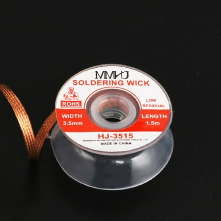 

3pcs 1.5Meter Copper Flux Repair 1.5mm 2mm 2.5mm 3mm 3.5mm Dispenser Solder Desoldering Wick Braid Wick Wire Desoldering Tool Tin Remover Sucker 3.5MM 3PCS