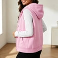 thumbnail image 5 of Womens Lightweight Hooded Vest Sleeveless Full Zip-Up Hoodie Drawstring Sweatshirt with Pockets Casual Sweatshirt Waistcoat, 5 of 7