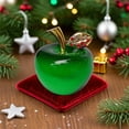 thumbnail image 4 of Holiday Crystal Apple Ornament Green Glass Decoration with Gift Box Christmas Eve Gift Collectible Display Piece, 4 of 6