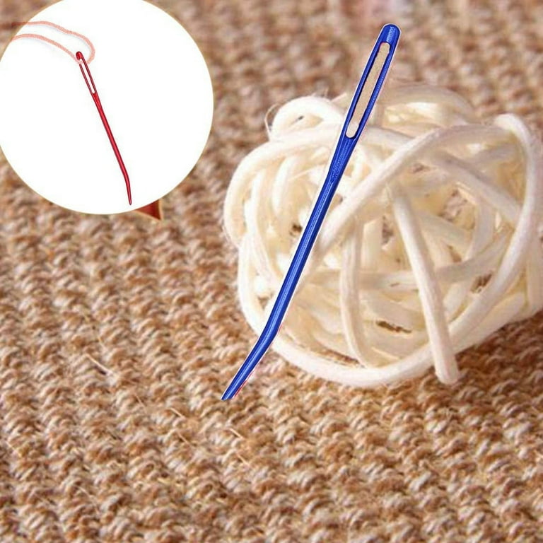 Large Eye Needles Set , Plastic Needles, Yarn Needle Bent Tip Needles with  Box