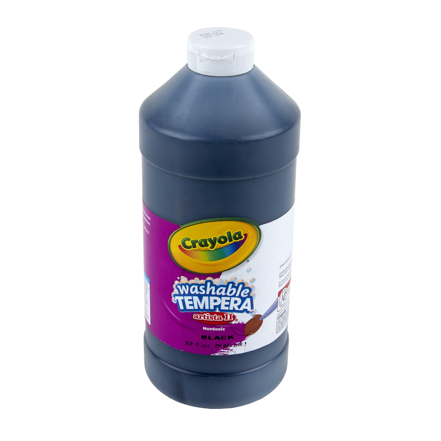 Crayola Artista II Washable Tempera Paint, 32 oz, Black, Pack of 3