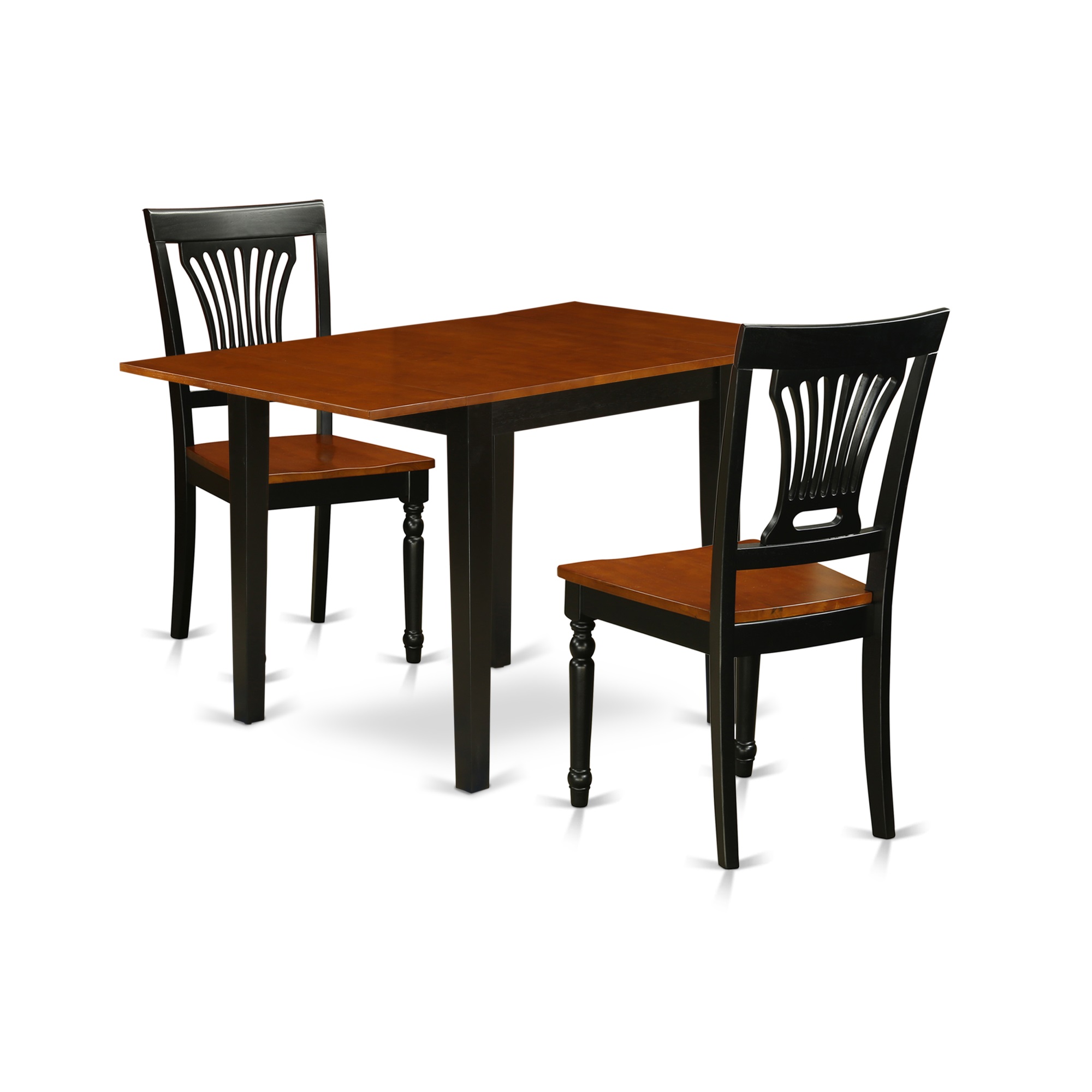 East West Furniture NDPL3BCHW, 3Pc Kitchen Table Set Consists of a