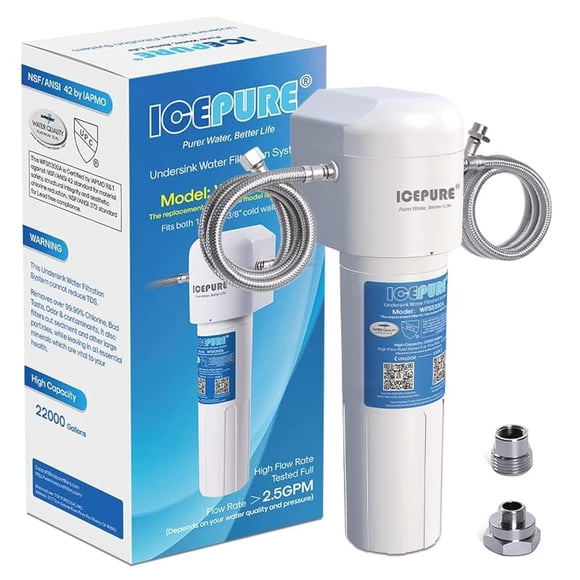 Sistema de filtro de agua ICEPURE para debajo del fregadero, 22000 galones, 3 años