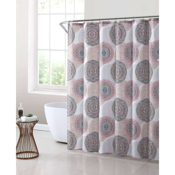 Mainstays Cayden Shower Curtain Set 13, Pink And Beige Shower Curtain Set