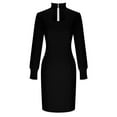 thumbnail image 6 of Elvqul Womens Dresses Long Sleeve Collared Dresses for Women Plus Size Solid Pullover Long Dresses Black Trendy, 6 of 8