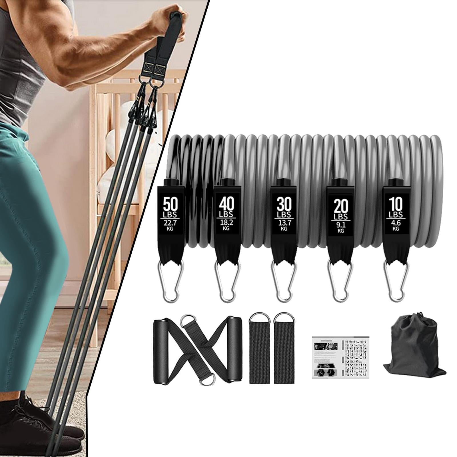 DimyFew Resistance Bands Set Pull Up Assistance Bands Stretch Bands Set for Yoga Fitness 150lbs 11Pcs Set