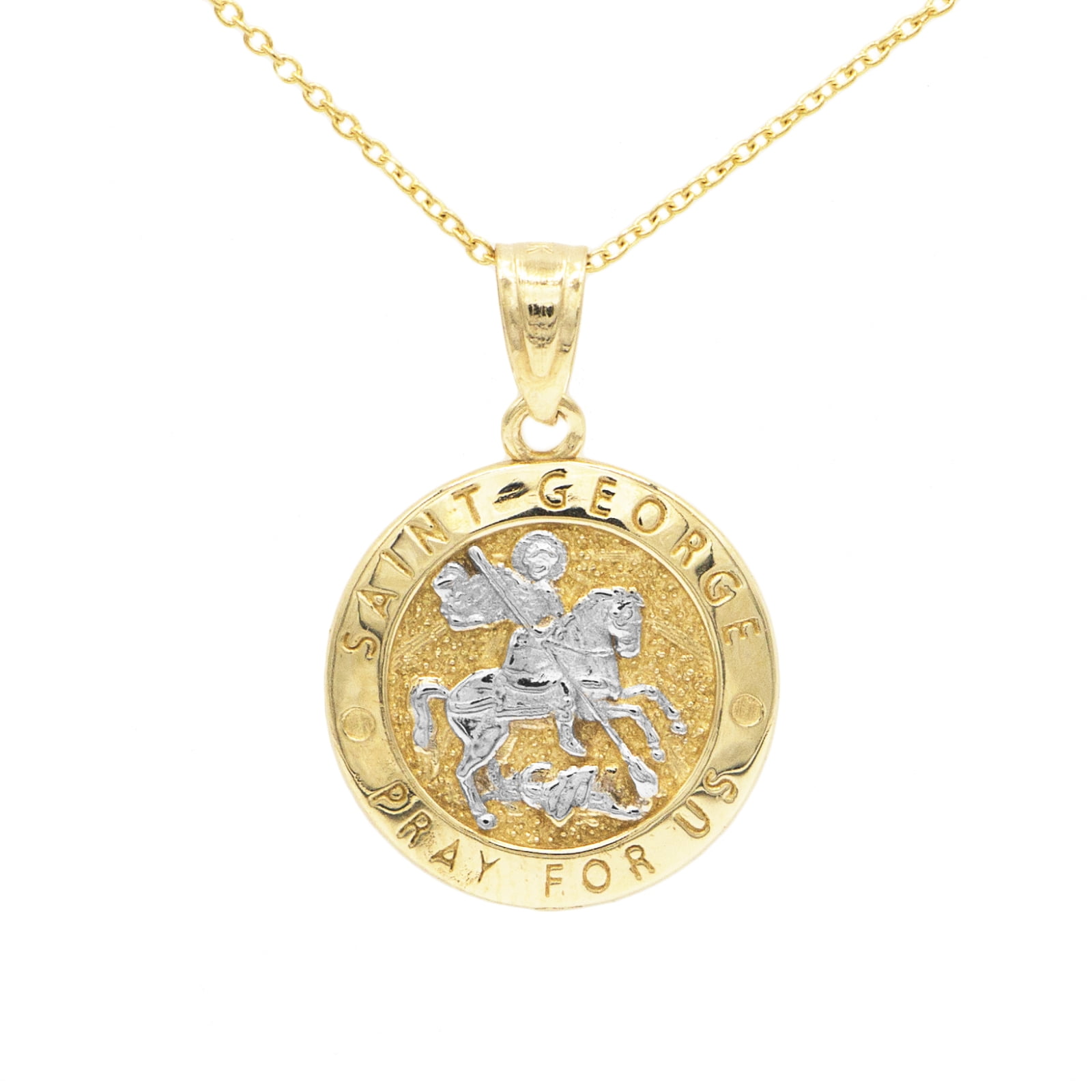 Ice on Fire Jewelry 10k Yellow Gold Cubic Zirconia Cross Pendant Necklace 20 Mariner Chain
